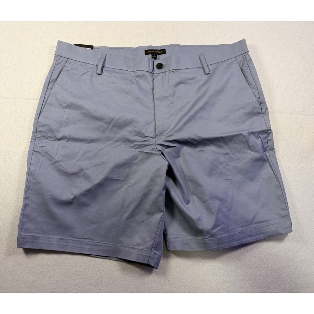Banana Republic Men 40 Blue Stretch Chino Short Flat Front Quick Dry 9" Inseam